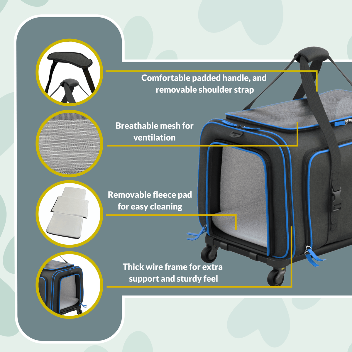 Rolling Rover Airline Compliant Expandable Wheeled Pet Carrier