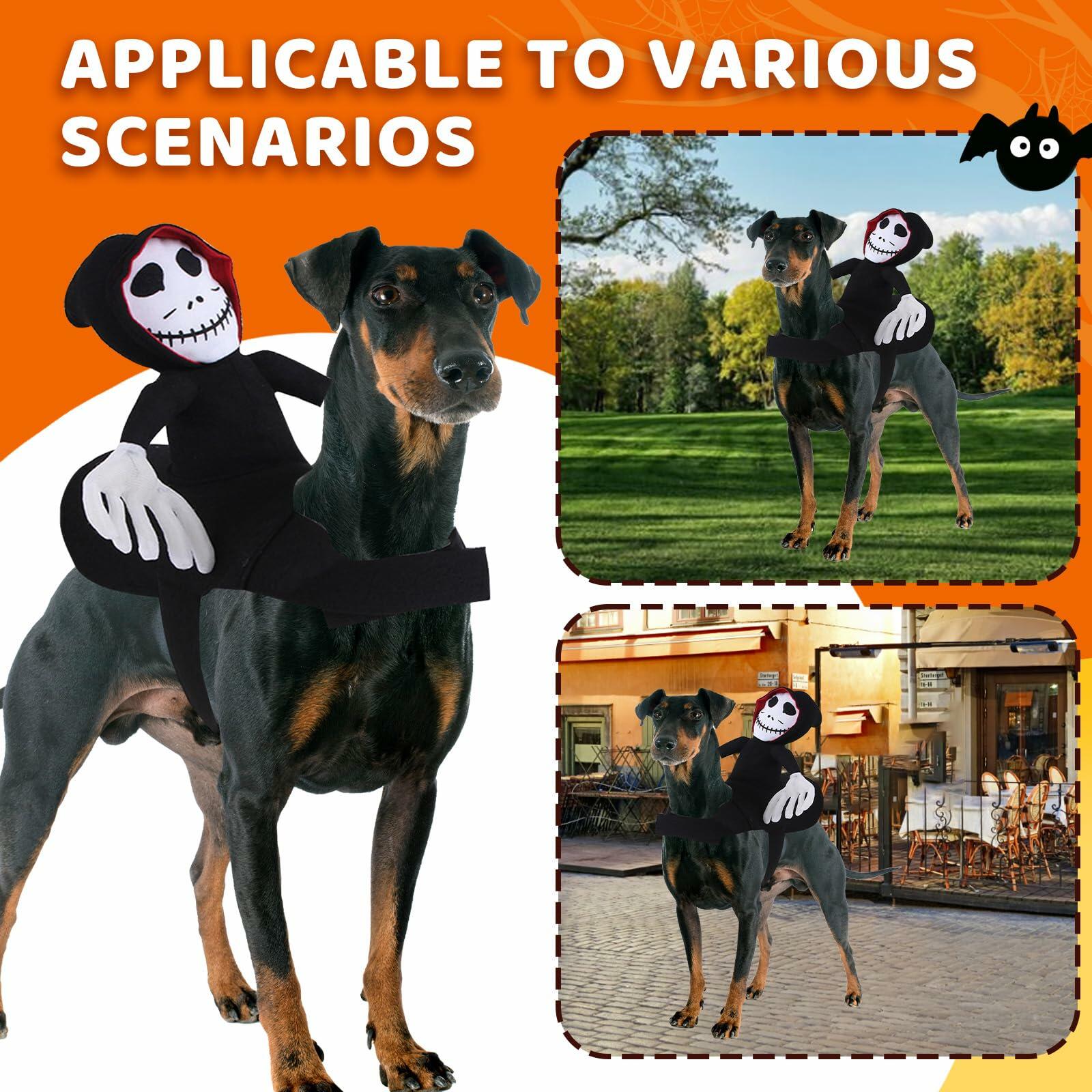 stepsin Dog Halloween Saddle Ghost Riding Costume Male Ghost Size S-M